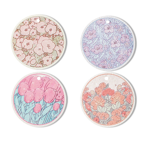 Wood pulp cotton sponge scrubber compressed wood pulp sponge brush pot round flower kitchen cloth dishwashing tool factory wholesale