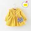 Autumn children's dress girl's, bag, Korean style, long sleeve