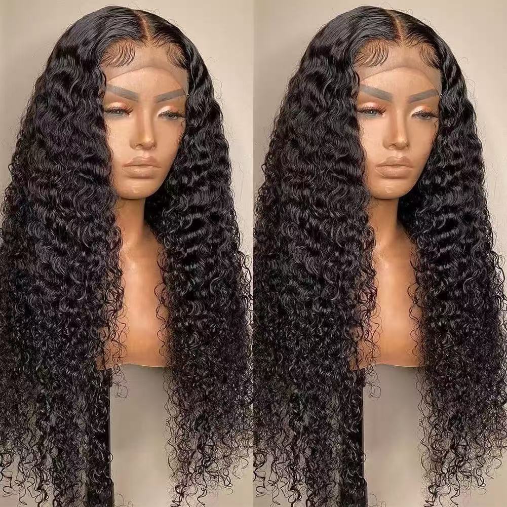 Pelucas transfronterizas de fibra sintética de cabello de Hunan, estilo europeo y americano, con encaje frontal, cabello rizado, pelucas rizadas pequeñas africanas, micro rizadas image 8