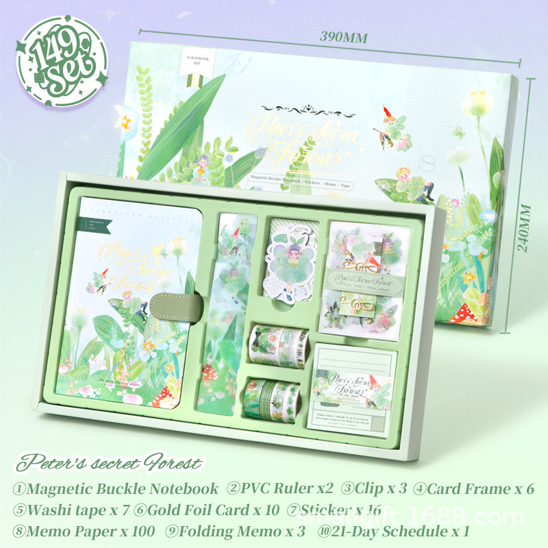 Cuento de hadas serie chica corazón mano libro caja de regalo traje lindo ins estilo estudiante cuaderno mano libro caja de regalo