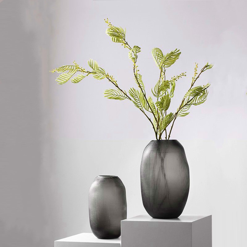 Retro glass transparent vase decorative item for living room floral arrangement creative simple dining table TV stand water cultivation home decoration