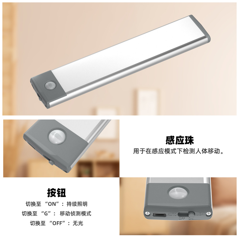 跨境爆款家用智能led运动感应小夜灯起夜台灯床头灯宿舍卧室充电|undefined