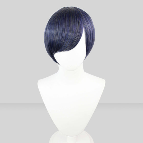 Black Deacon Charles Vandomhaine Cos Wig Blue Gray Mixed Color Short Hair Styling dark blue Gray Hairstyle