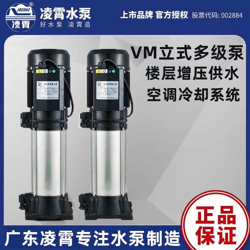 广东凌霄立式多级泵VM2-9*8/6/9不锈钢家用自来水处理高扬程水泵