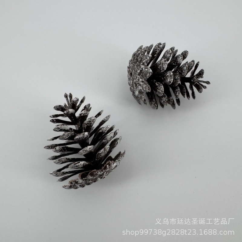 Simulated Plastic Pine Cones 5cm Spray White Pine Cones Christmas Tree Christmas Circle Christmas Crafts Decoration White Pine Cone Accessories