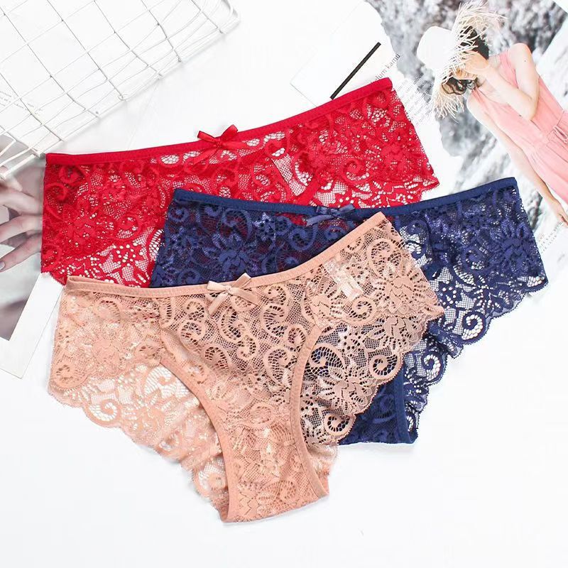Manufacturers sell high-grade full lace transparent waist briefs ladies underwear passion hot sexy chubby girl pants