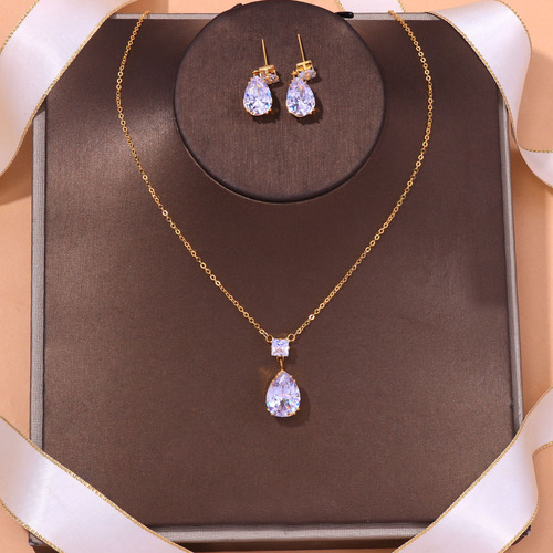 Amazon Simple Jewelry Set Bridal Accessories Wedding Necklace Earrings Set