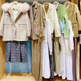 西町村屋25秋冬杭州一线新款羽绒派克连衣裙等女装走份尾货批发