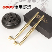 老式旱烟杆烟锅金属过滤烟斗 金色黄色经典款创意可清洗批发旱烟