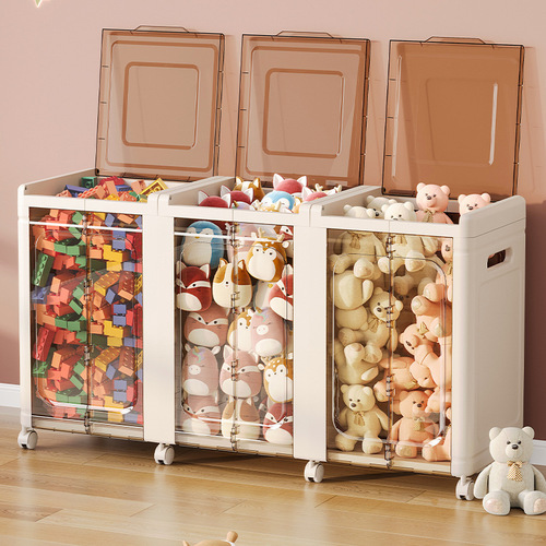 Closet Organizer with Large Capacity, Family-Size, Flip-Top with Wheels, Foldable Box for Clothing and Blankets, Storage Cabinet