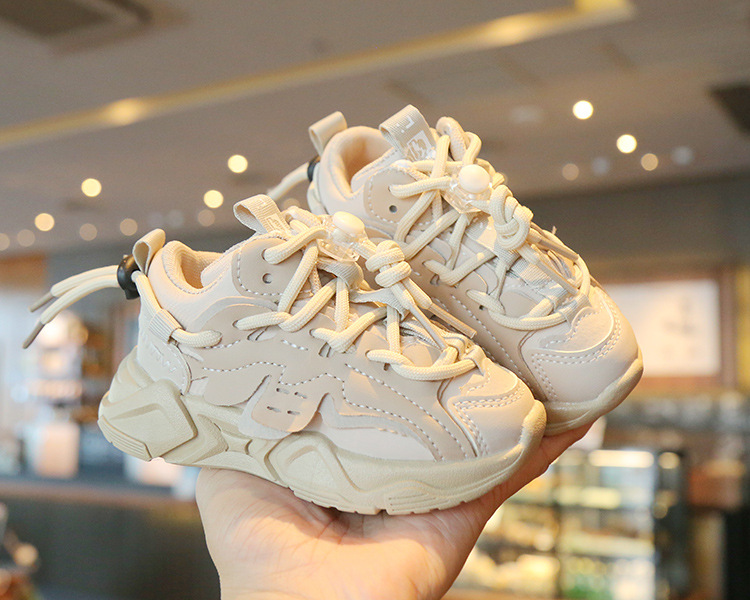 2023 Frühling, Herbst und Winter Kinder Mesh Sportschuhe wasserdichte Leder Papa Schuhe Jungen und Mädchen warme lässige Baumwollschuhe_voghion.com