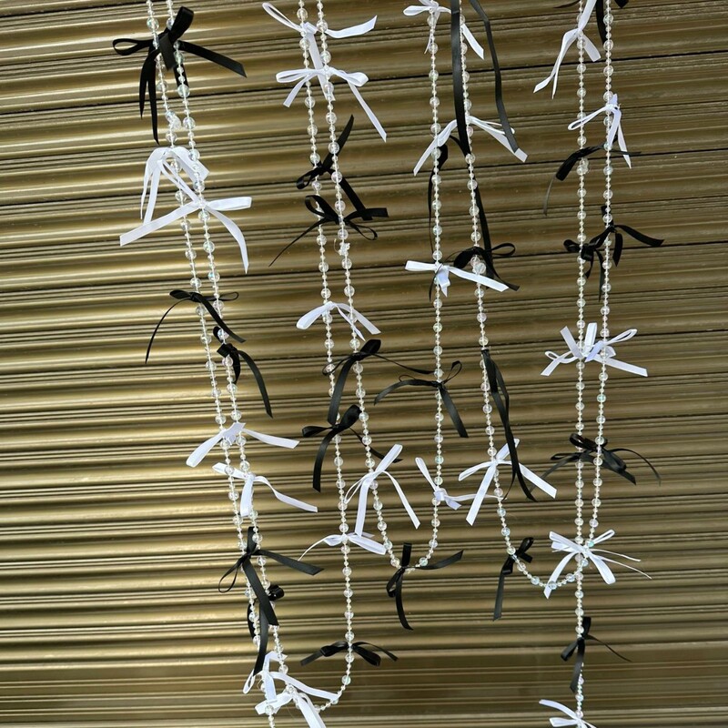 ✅ 84Gg Cross-Border New Product Ins Ballet Style Bow Bead Curtain Bead String Dream Door Curtain Girl Heart Popular Store Cabinet