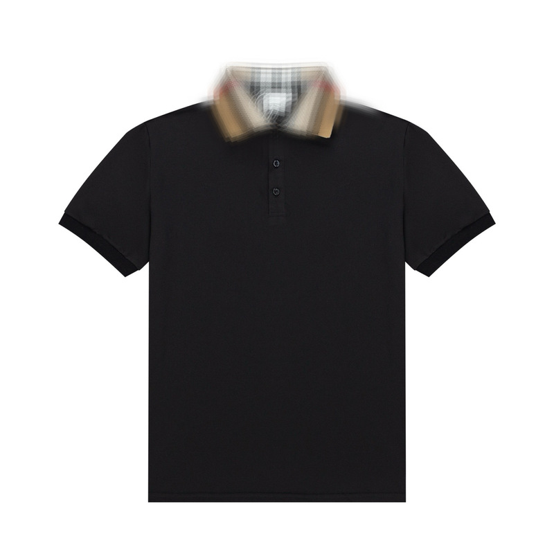 Summer new high-quality striped business short-sleeve T-shirt with complete three-label logo, versatile and stylish with a turn-down collar Summer new high-quality striped business short-sleeve T-shirt with complete three-label logo, versatile and stylish with a turn-down collar