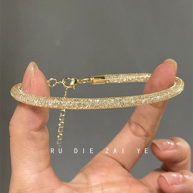 库宁 钱袋子~高级感奢华巨闪碎钻手链精致千金感叠戴百搭手链|undefined