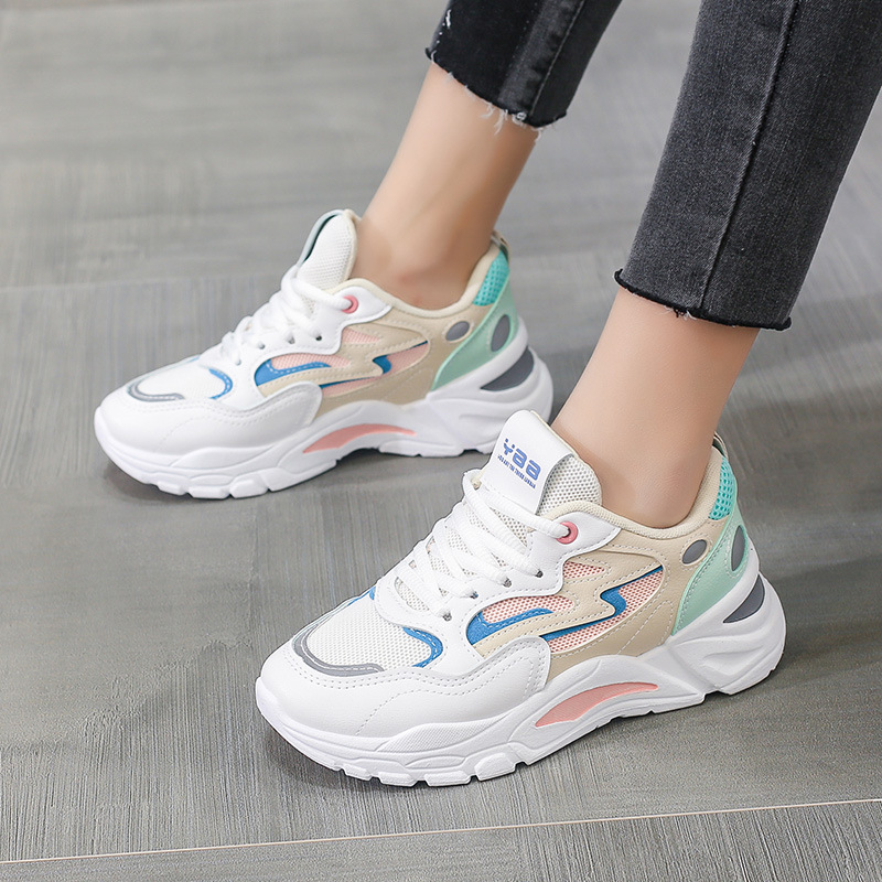 Trendy Dad Shoes for Women 2026 Autumn New Versatile Internet Celebrity White Mesh Breathable Casual Sneakers 811-1