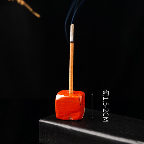 Natural pink and white amethyst square incense holder, crystal raw stone rolling stone incense holder base incense burner for Buddha incense holder base