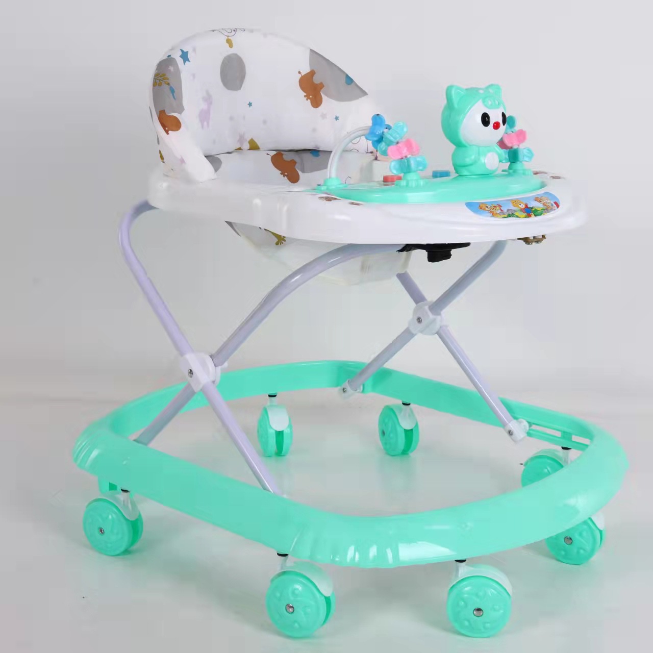 Fabricantes de suministro de caminantes infantiles anti-rollover música para bebés caminantes multifuncional de comercio exterior