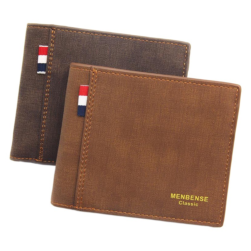 Nueva cartera de los hombres esmerilado corto de gran capacidad de la moda retro Tríptico de la cartera de los hombres de suministro directo de fábrica