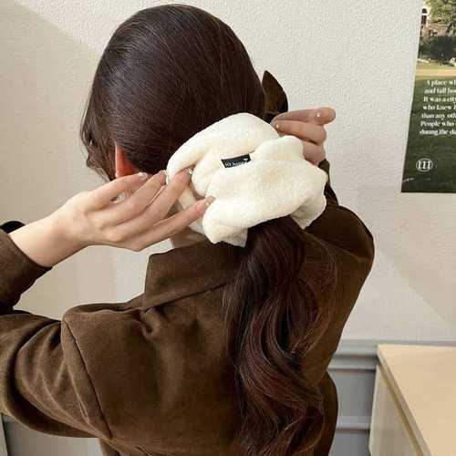 Super Large Home and Outdoor Towel, Hair Ties, Dry Towel, Elegant Simple Style, Autumn and Winter Super Large Plush Large Intestine Hair Ties, Hair Ribbons