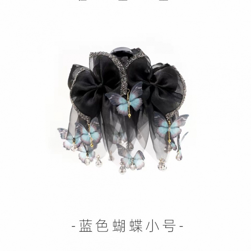 氛围感重工蝴蝶鲨鱼夹百搭优雅新中式手工发夹显发量日常气质抓夹|undefined