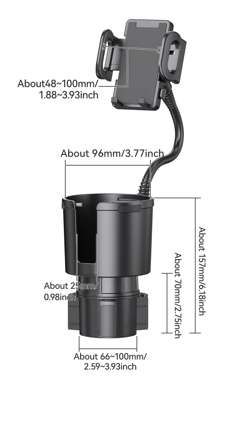 舜威杯架车载手机支架二合一车用多功能饮料架汽车大号杯架扩展器详情14