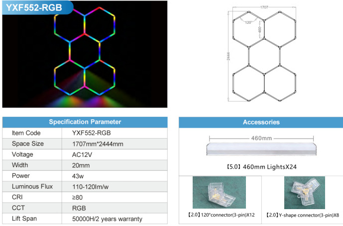 폭발 다섯 구멍-RGB 빛 색상 [85-265V]
