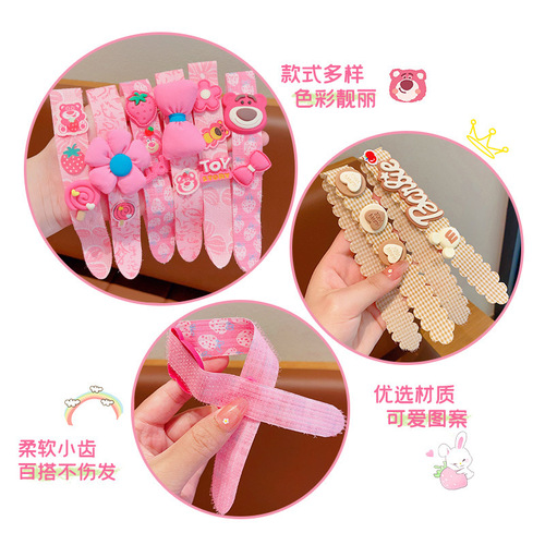 Children's Velcro Little Girl Cartoon Broken Hair Artifact Hairband Girls Bangs Sticker Hairband Baby Headband Hair Accessories Women