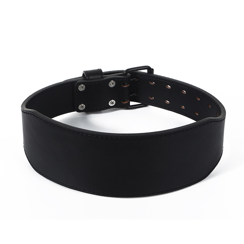 Color sólido negro piel de vaca culturismo en cuclillas tirón duro cintura soporte prensa Banco potencia cinturón de levantamiento de pesas fitness deportes equipo de protección al por mayor