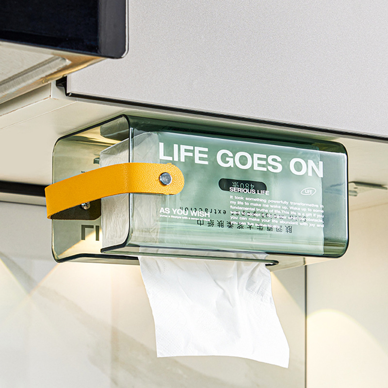 Handle non-perforated tissue box wall-mounted paper box face towel box wall-mounted storage toilet wall-mounted Handle non-perforated tissue box wall-mounted paper box face towel box wall-mounted storage toilet wall-mounted