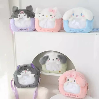 卡通少女心可爱PC狗库洛米美乐迪日系痛包透明单肩斜挎双肩包