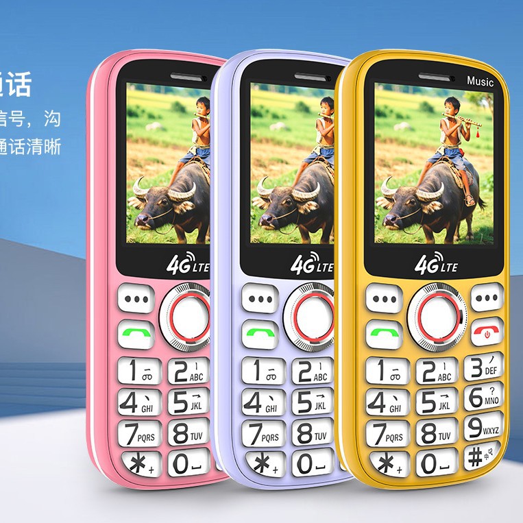 金笑笑D12童年全网通4G老年手机大喇叭大电池按键功能手机语音王