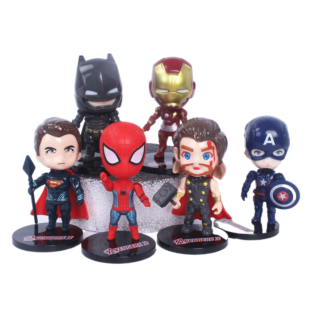 Интернет знаменитости супер Лига мести герой украшения торта Супермен Капитан Америка Кукла День рождения украшение ручной офис