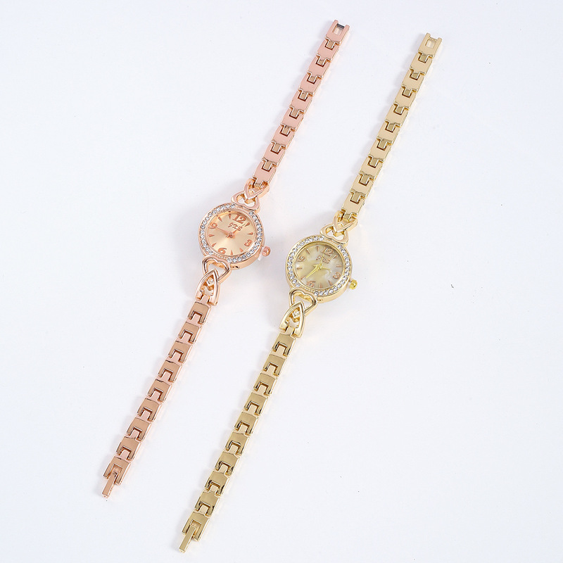 Gympani Women's Watch New Foreign Trade Diamond Bracelet Watch Cross-border Gold Chain Watch Compact Fashion Metal Quartz Watch