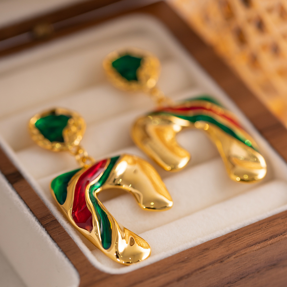 Retro U Shape Copper Plating Drop Earrings 1 Pair