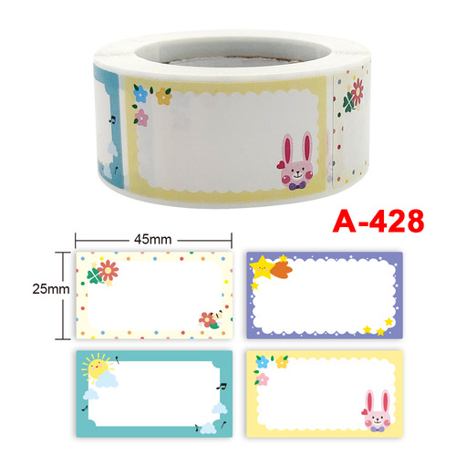 Manufacturer wholesale pre-printed name sticker roll handwritten name stickers for kids, kindergarten name stickers, self-adhesive labels