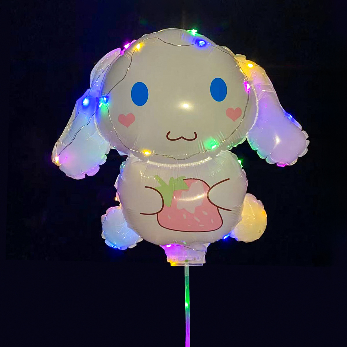 Clip luminoso globo clip de dibujos animados película de aluminio puesto de piso poste de remolque de mano globo mercado nocturno globo luminoso al por mayor