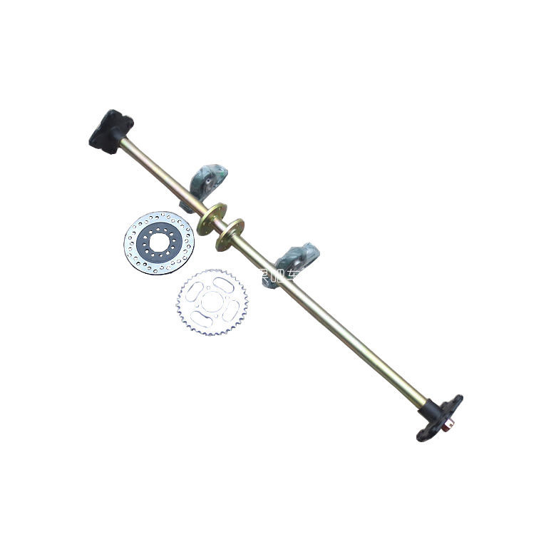 110cc go-kart parts, modified four-wheeler 1m rear axle assembly, rear axle with bearing housing, wheel hub flange