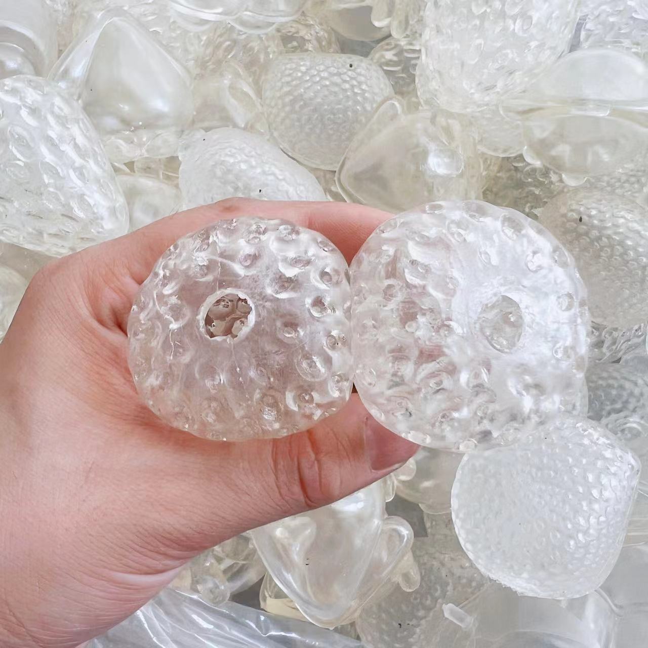 Super lindos hechos a mano DIY simulación de fresa pellizco de piel vacía pellizco accesorios juguetes de descompresión ventilación rebote lento tpr