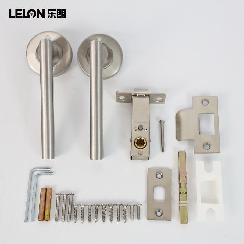 Cerradura de baño de acero inoxidable transfronteriza de estilo estadounidense cerradura de mano sin llave cerradura de puerta de privacidad cerradura de puerta de baño