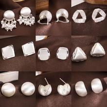 银针欧美时尚拉丝几何耳钉小众优雅高级感耳环轻奢独特冷淡风耳饰