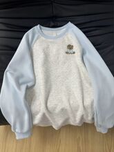 韩系复古可爱小狗刺绣薄款卫衣男女秋冬加绒宽松百搭减龄圆领上衣