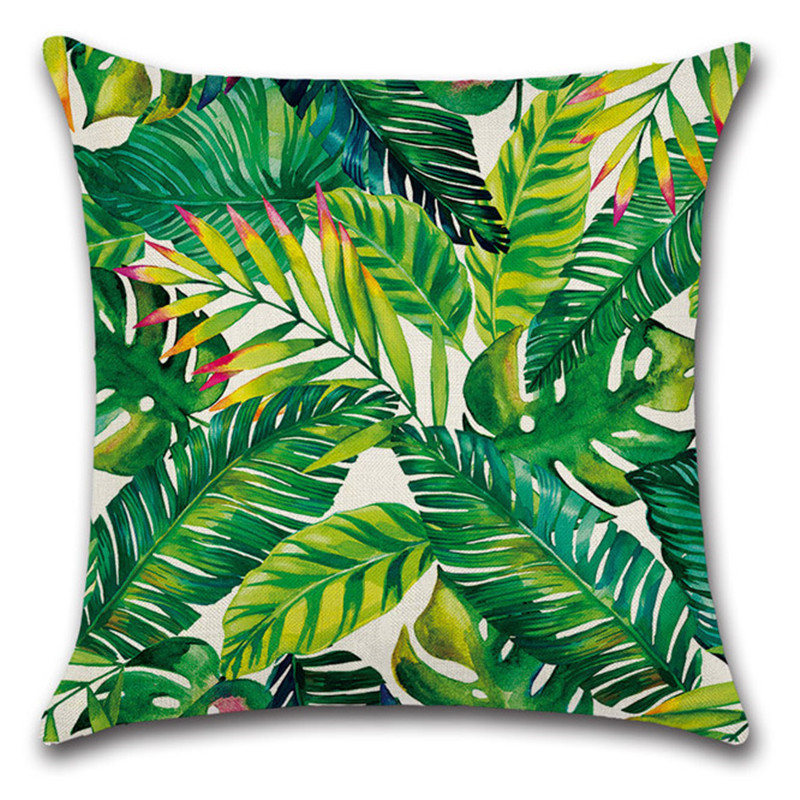 YC Amazonas plantas tropicales flor decoración abrazo funda de almohada casa sofá funda de almohada cojín de hoja de plátano coche