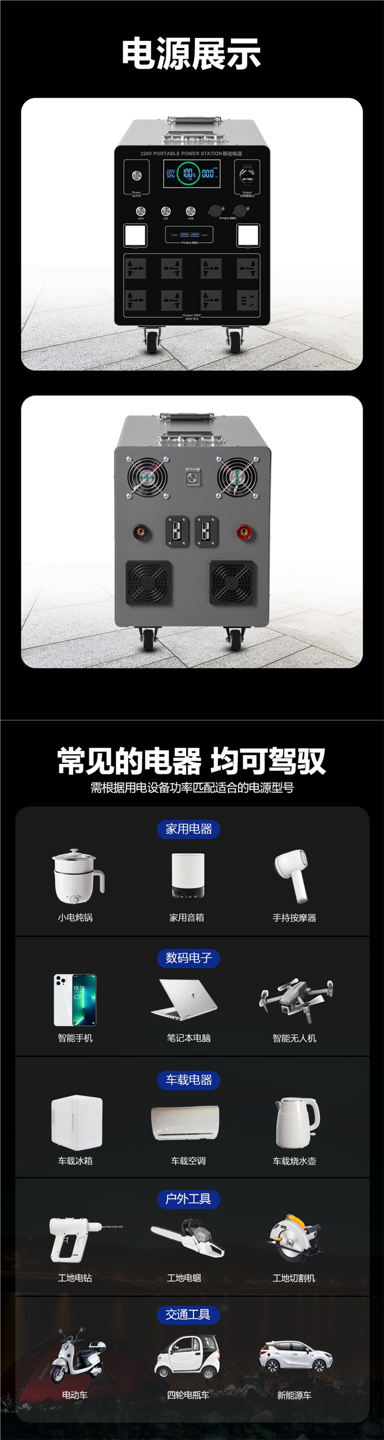 Ningde Era Outdoor Mobile Power Supply 220V Large Capacity Portable High-Power RV Energy Storage Battery