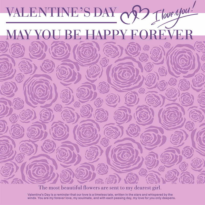 Fábrica de fiestas de flores Nuevo papel de embalaje de flores transfronterizas, ramo de flores de San Valentín, papel de embalaje de flores, papel de embalaje de regalos