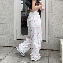 狸舍kiyo休闲出街抽绳工装伞兵裤夏季薄款宽松百搭日系休闲运动裤