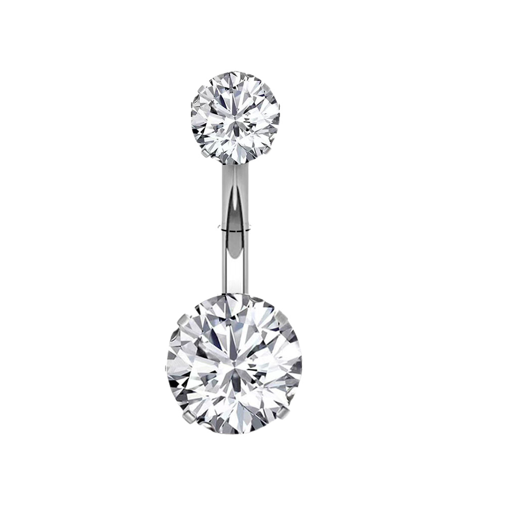 Bijoux de piercing tendance européens et transfrontaliers, anneaux de nombril simples sertis de diamants, vente en gros de produits faciles à porter_voghion.com