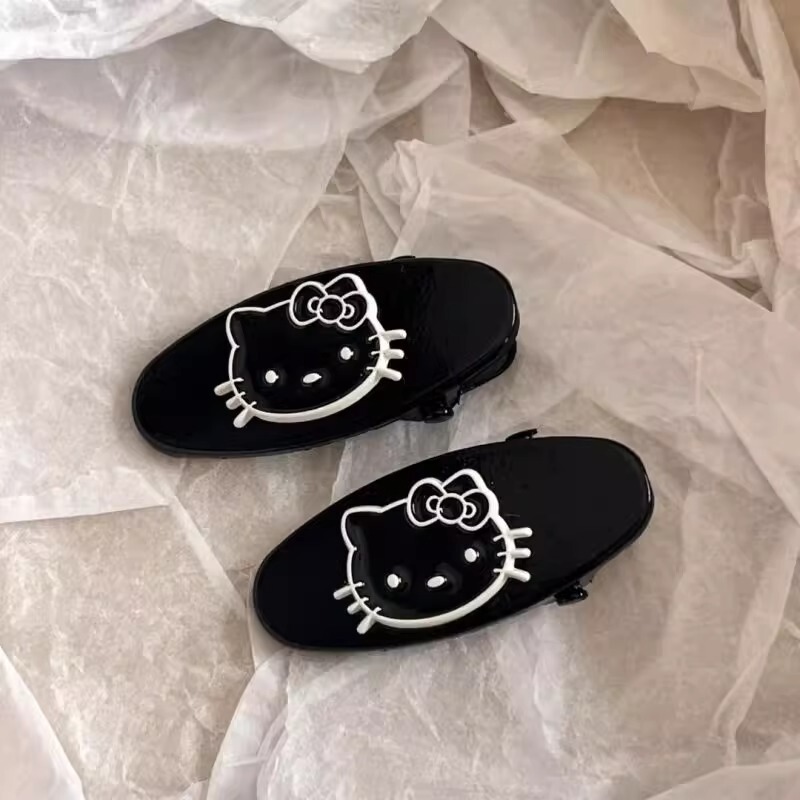 黒い猫のヘアピン！甘い韓国のかわいい前髪クリップ漫画子猫の髪サイドクリップカモノハシクリップヘアアクセサリー|undefined