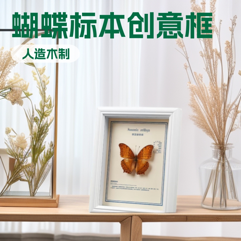 Hollow Picture Frame Butterfly Insect Specimen Wholesale Wooden Photo Frame Display Stand DIY Glass Decorative Butterfly Specimen Frame
