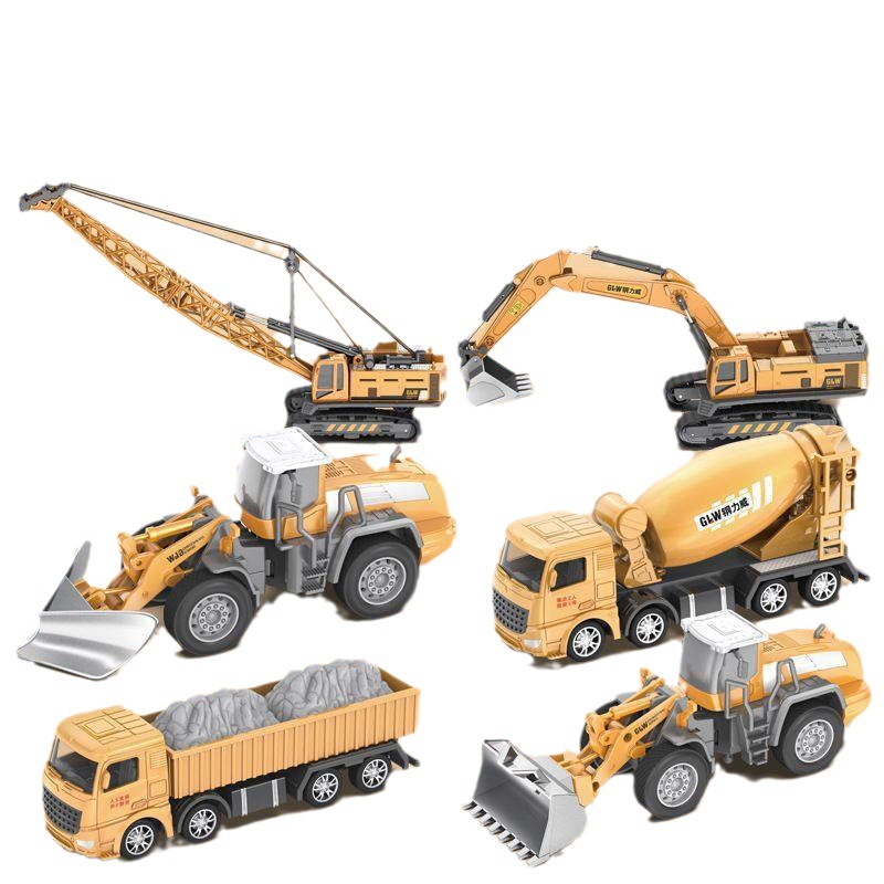 Vehículo de ingeniería de aleación excavadora grúa bulldozer transporte camión gran camión mezclador de cemento grúa rodadora camión juguetes