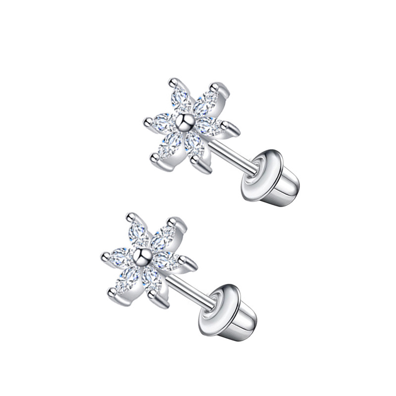 Stainless Steel Micro Inlaid Zircon Star Butterfly Ear Bone Nail Thread Fashion Ear Stud Earrings Set detail image 12